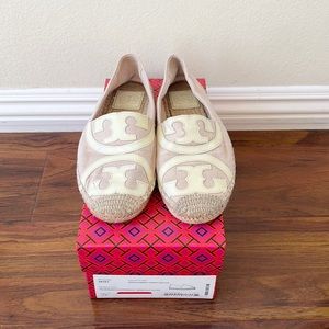 Tory Burch Poppy Canvas And Patent Espadrilles